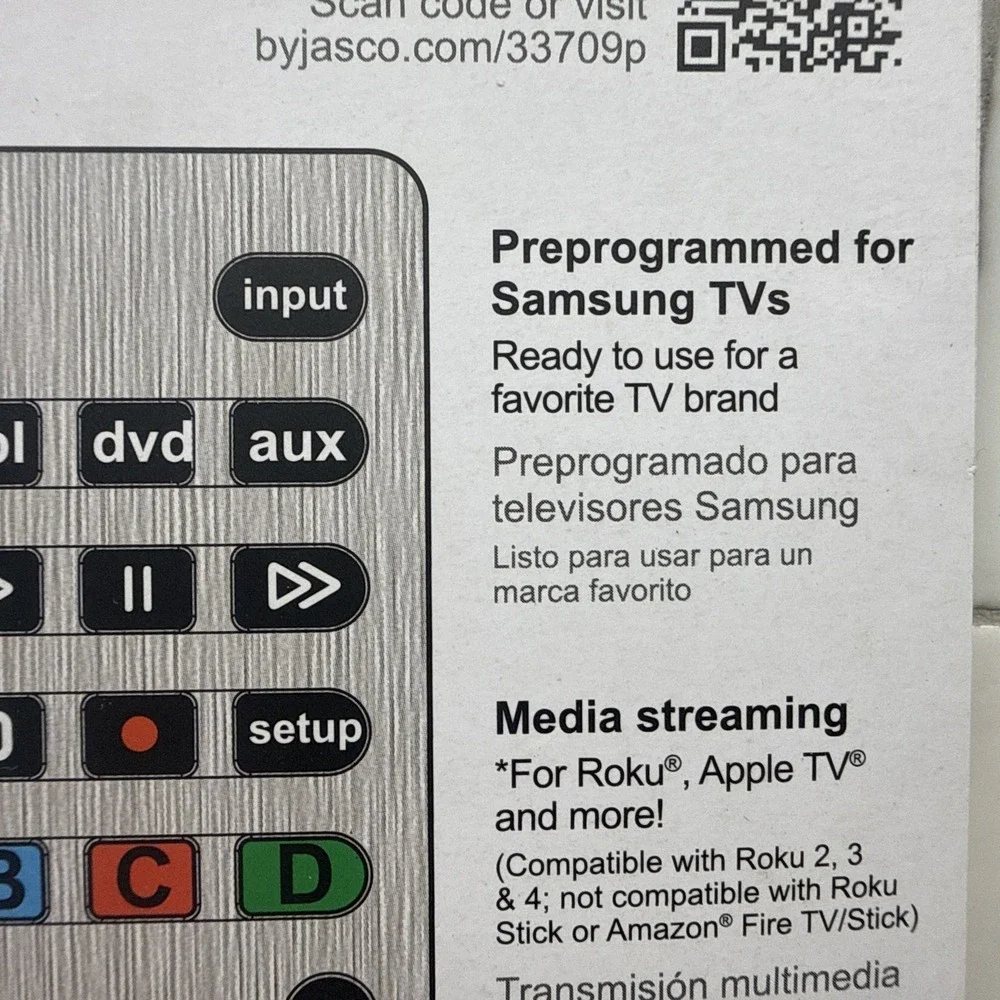 General Electric 33709 4 Device Universal Remote Control - New Silver